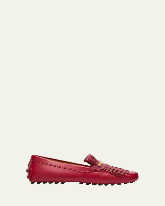Nappa Leather Fringe Driving Shoes